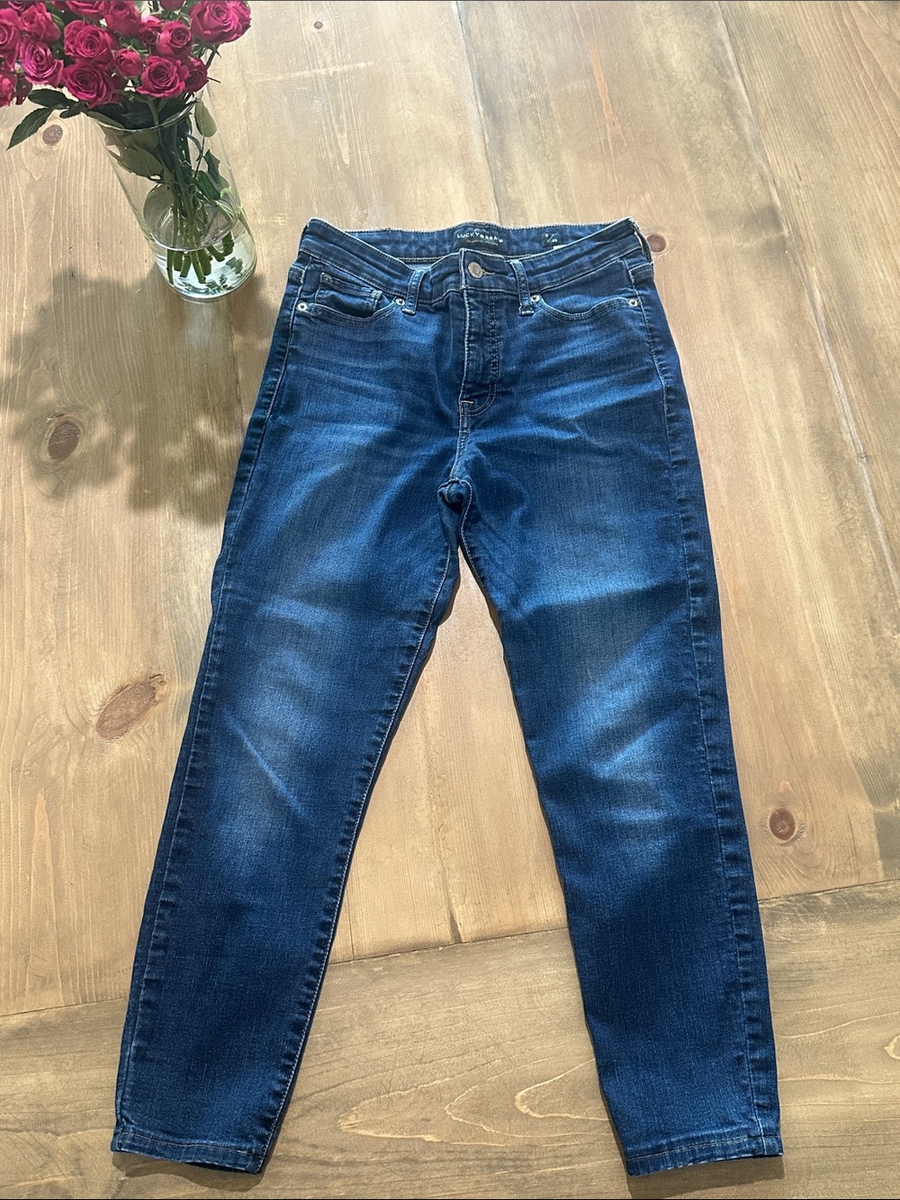 Lucky Brand Indigo Blue Skinny Stretch Crop Jeans